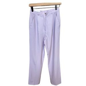 Escada Lilac Lavender Pleated High Waisted Dress Pants Trousers Size 34 Wool